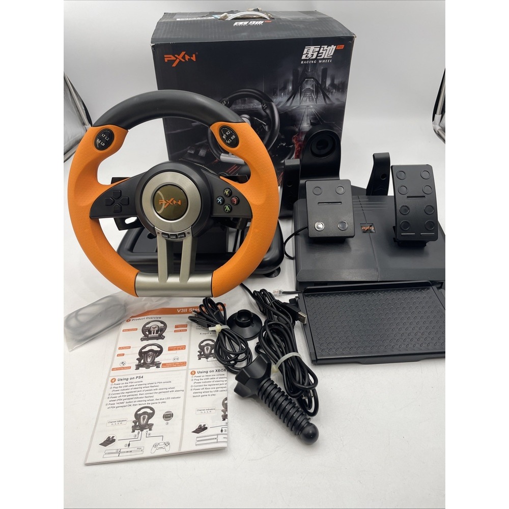 PXN V3 Pro Steering Wheel and Pedal Set for X1,PS3,PS4 Playstation,PC,Switch